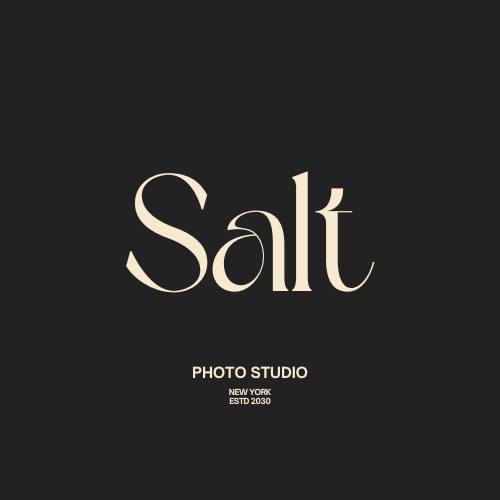 black white minimal simple modern classic photography studio salt logo